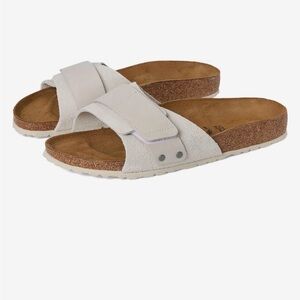 Birkenstock Cream Slide Sandals